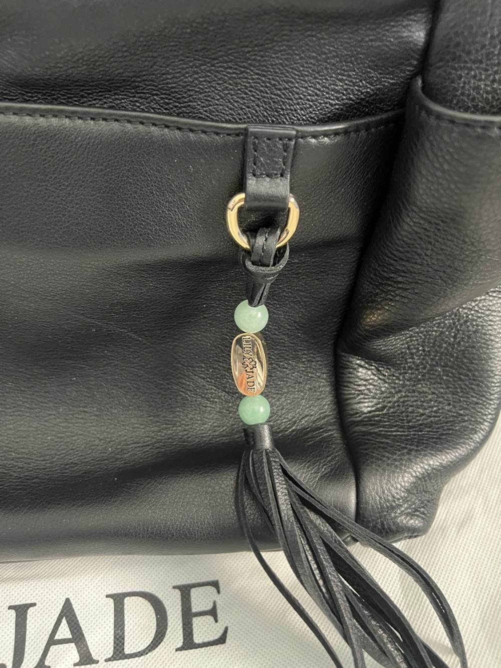Lily Jade Black Leather Tote Bag - Picture 2 of 5